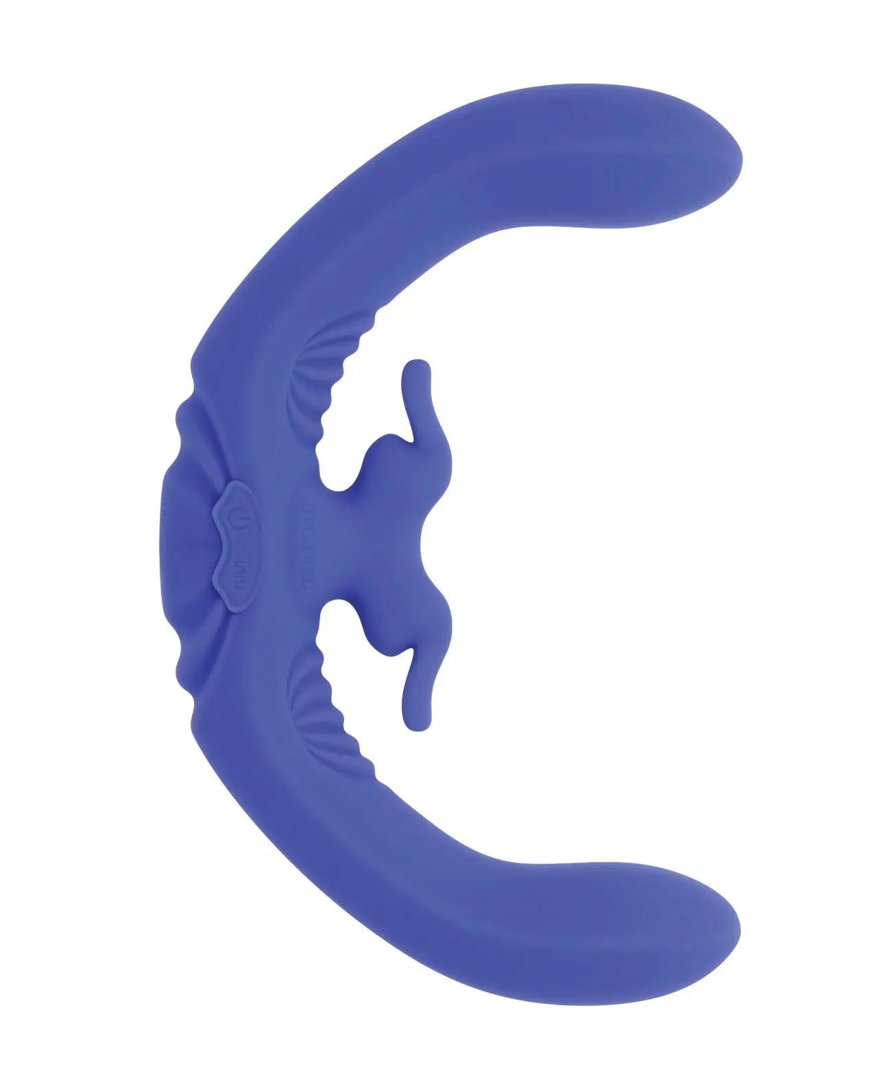 Evolved Lovebirds Curved Dual-Ended Rabbit Vibe w/Remote Control - Blue Evolved Novelties INC