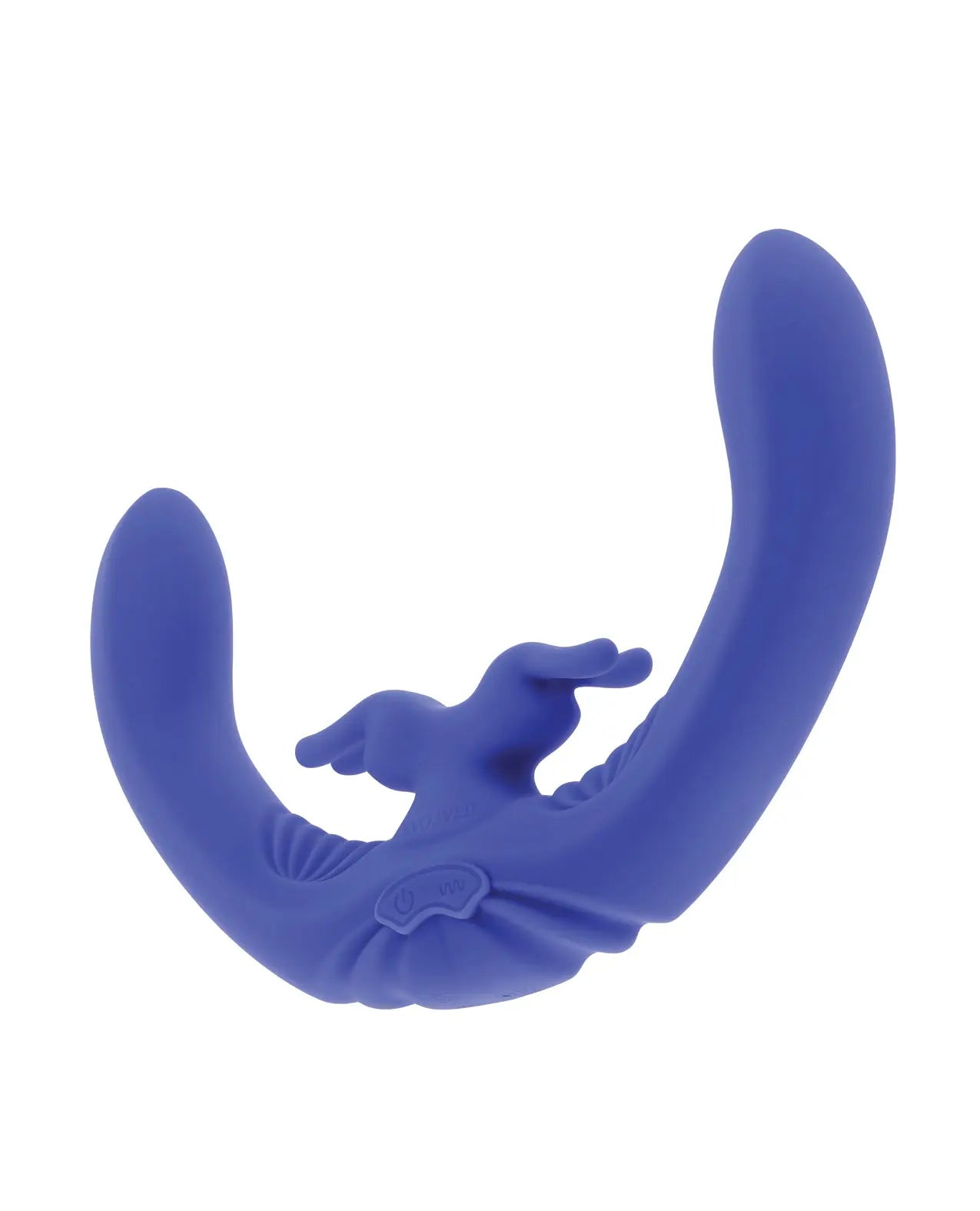 Evolved Lovebirds Curved Dual-Ended Rabbit Vibe w/Remote Control - Blue Evolved Novelties INC