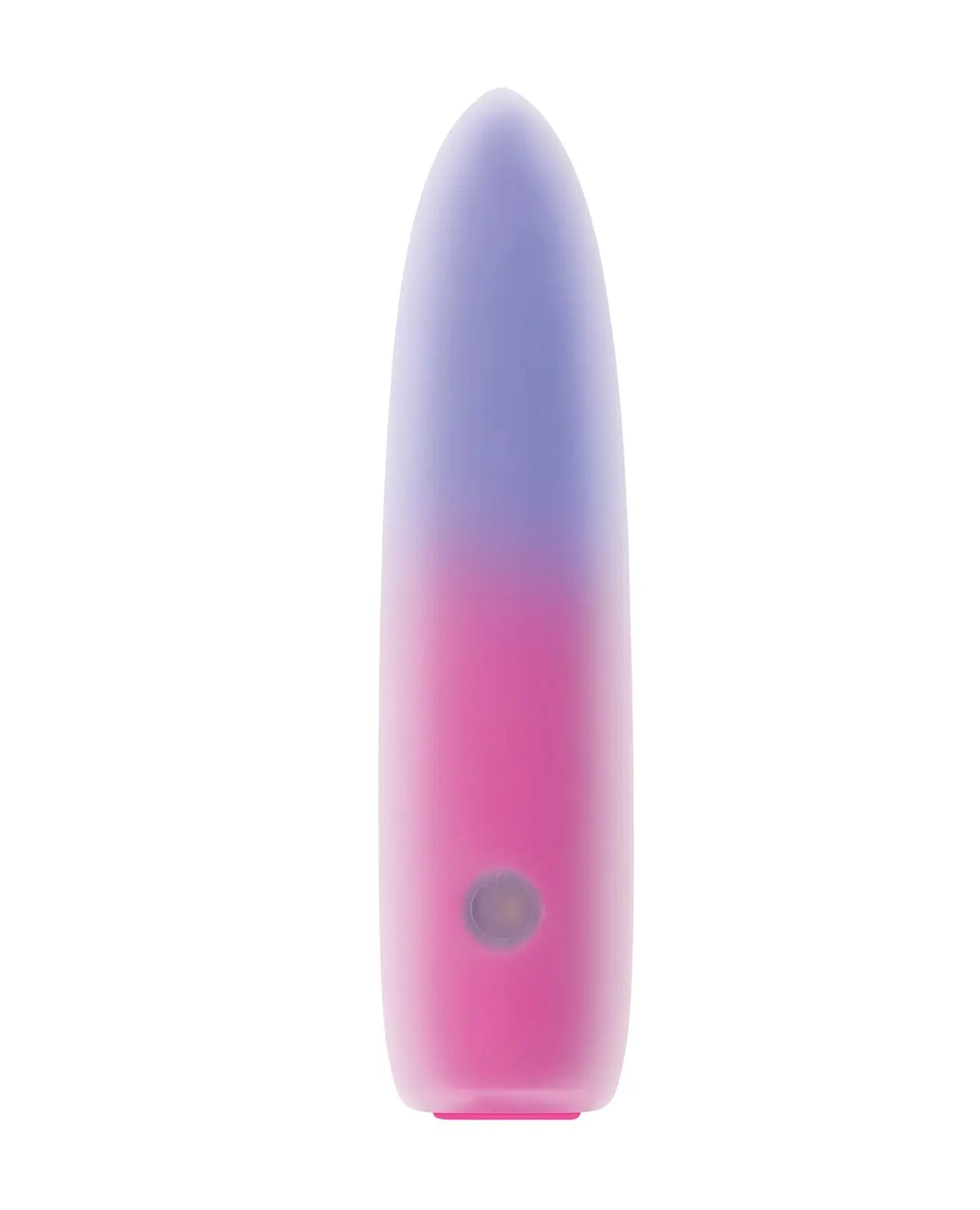 Smooth gradient silicone vibrator in purple and pink, sleek design with a soft touch finish. Perfect for discreet pleasure.