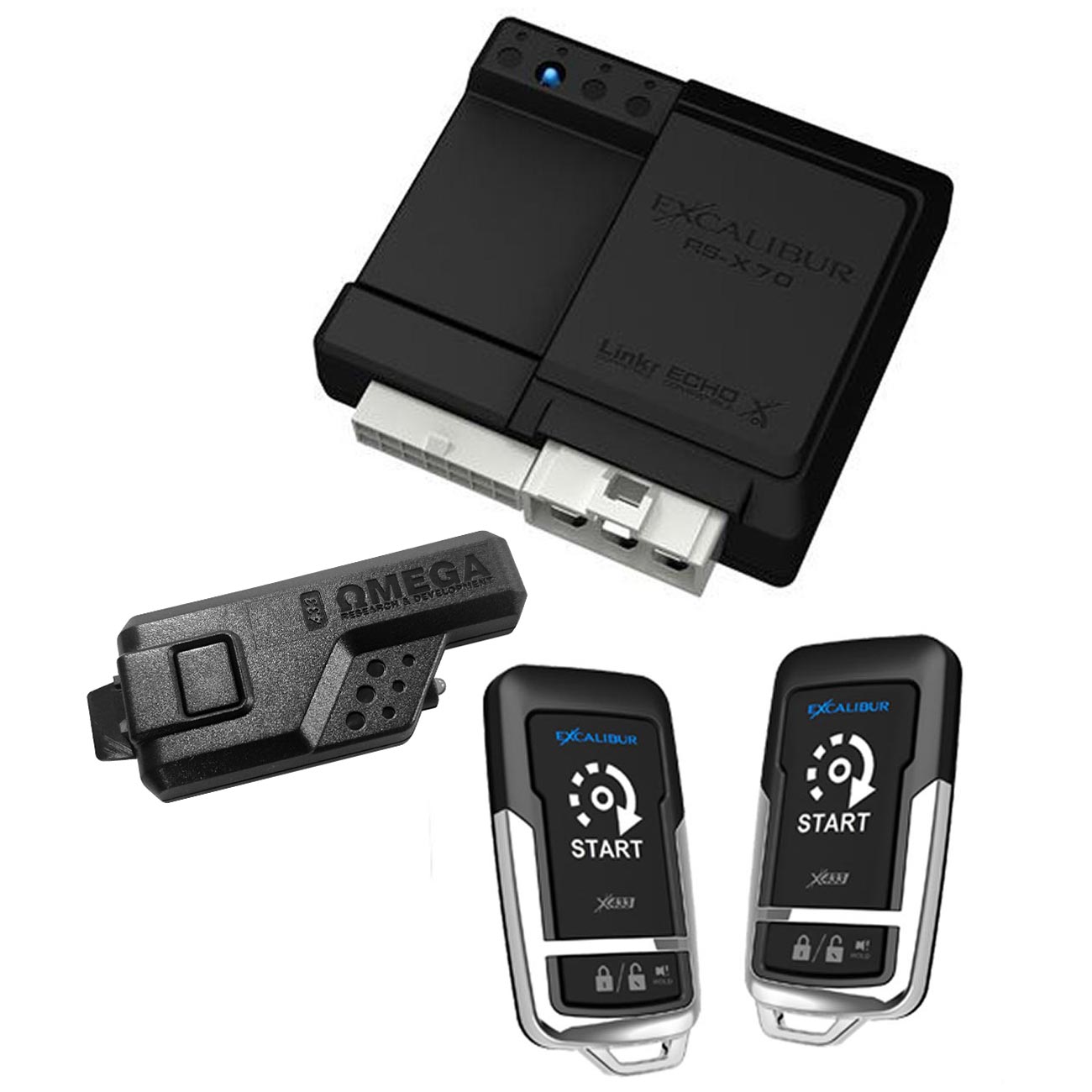 Excalibur 1500 Feet 1+1 Button Remote Start Keyless Entry System Excalibur Alarms