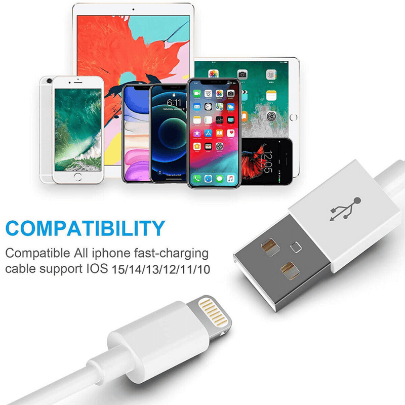 Extra Long 10FT USB Data Cable Cord For iPhone Indoor Outdoor