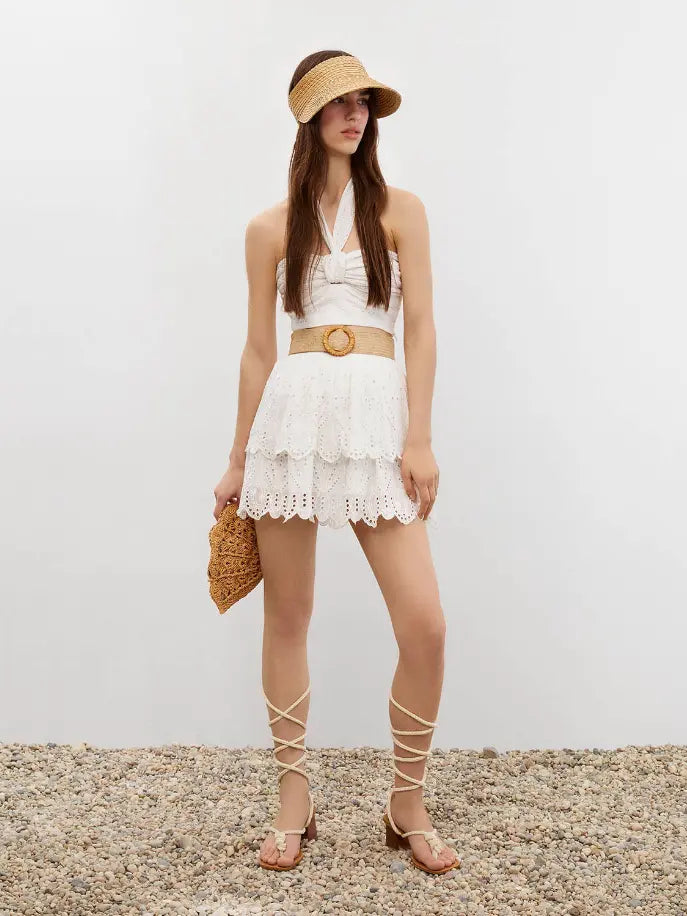 Eyelet Mini Skirt Nocturne