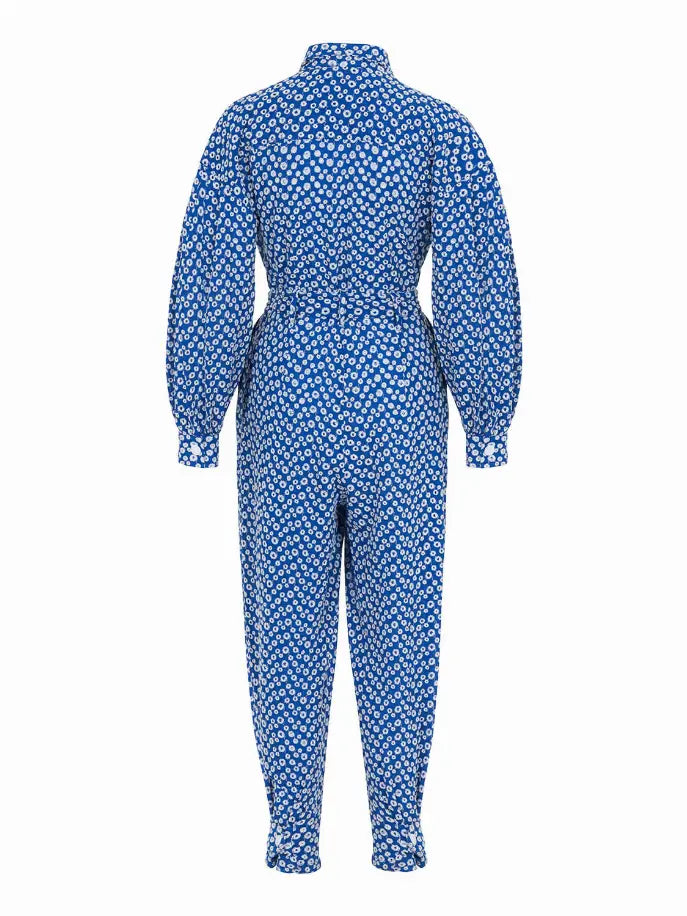 Eyelet Self-Belt Jumpsuit Monique Store