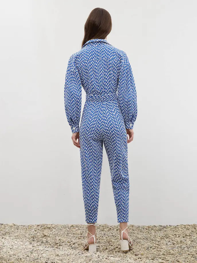 Eyelet Self-Belt Jumpsuit Monique Store