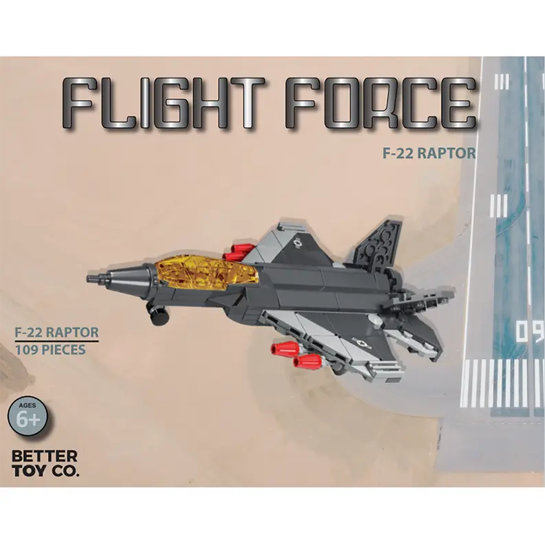 F-22 Raptor Fighter Jet Building Brick Kit (109 pcs) Texas Toy Distribution