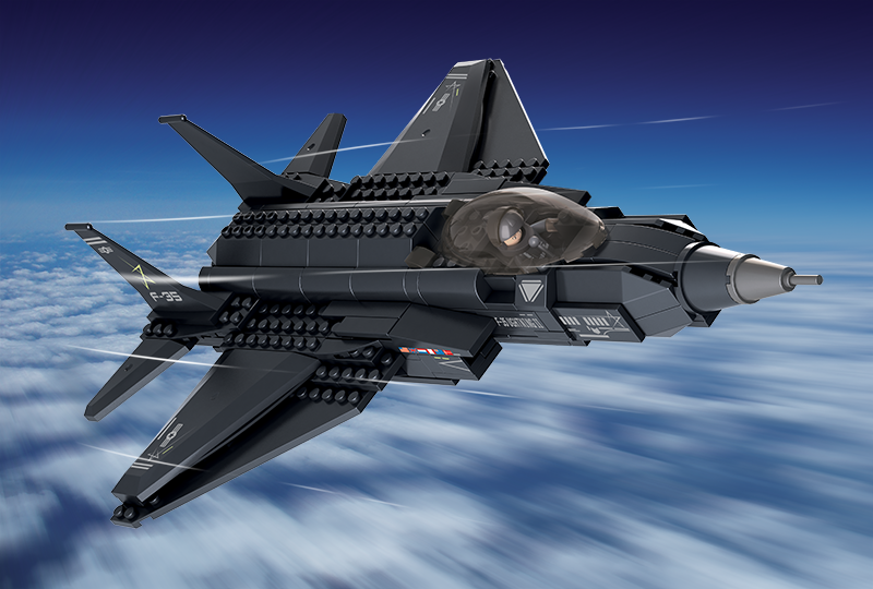 F35 "Lightning" Fighter Jet Building Brick Kit (252 Pcs) Texas Toy Distribution