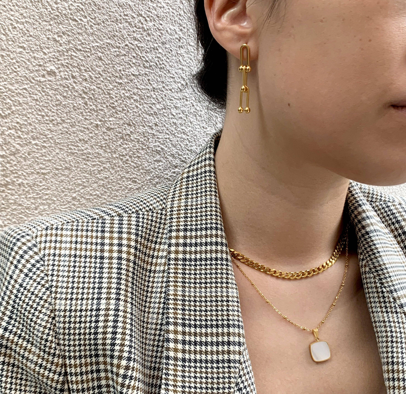 FLORENCE GOLD HARDWARE CHAIN EARRINGS Mai Desiree