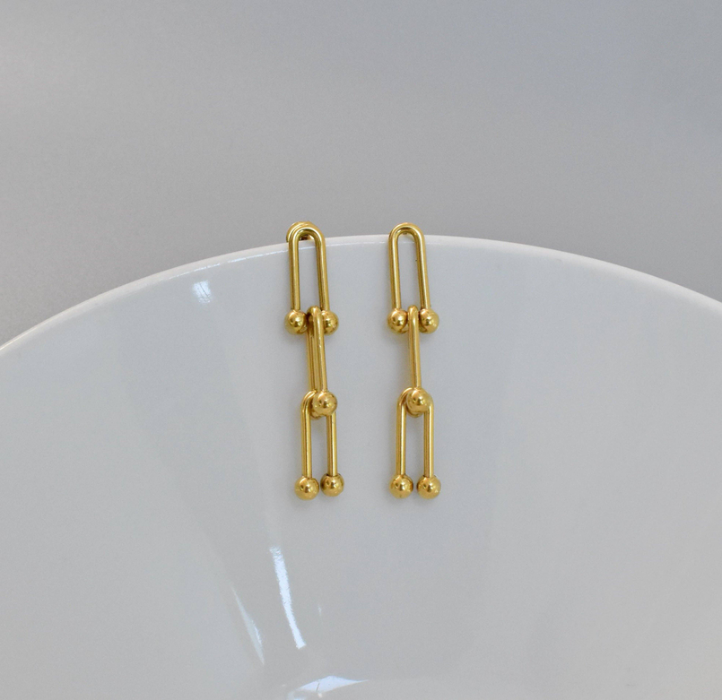 FLORENCE GOLD HARDWARE CHAIN EARRINGS Mai Desiree
