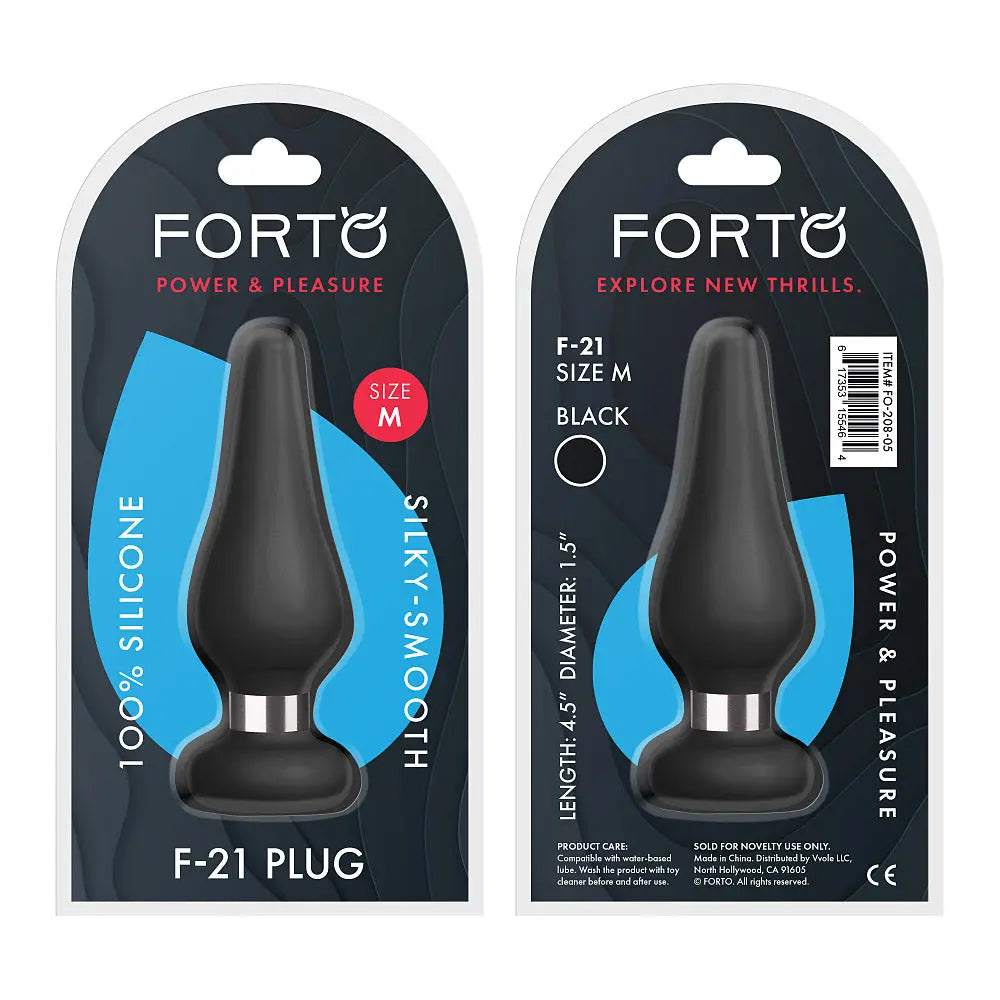 FORTO F-21 Tear Drop Medium Plug - Black FORTO