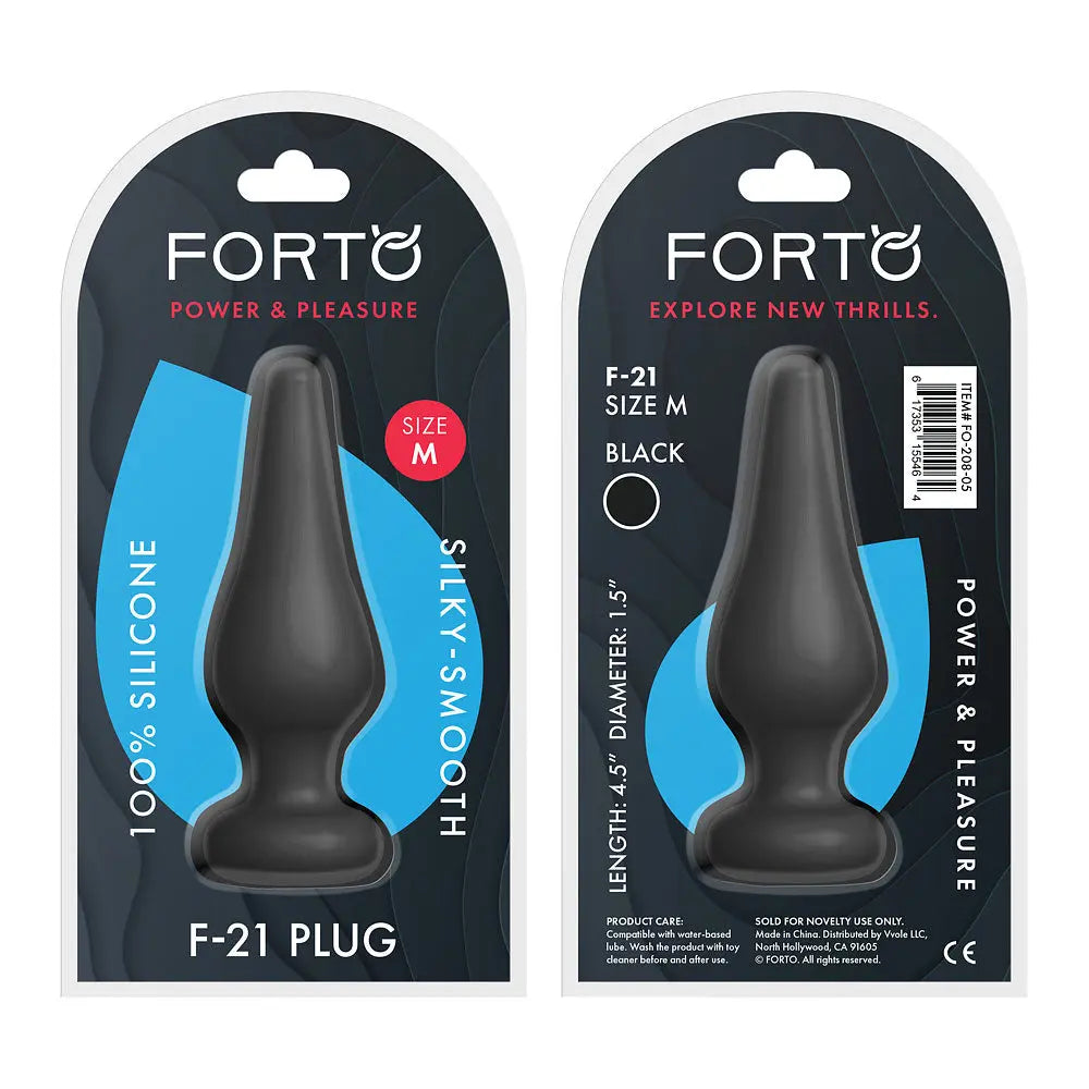 FORTO F-21 Tear Drop Medium Plug - Black FORTO