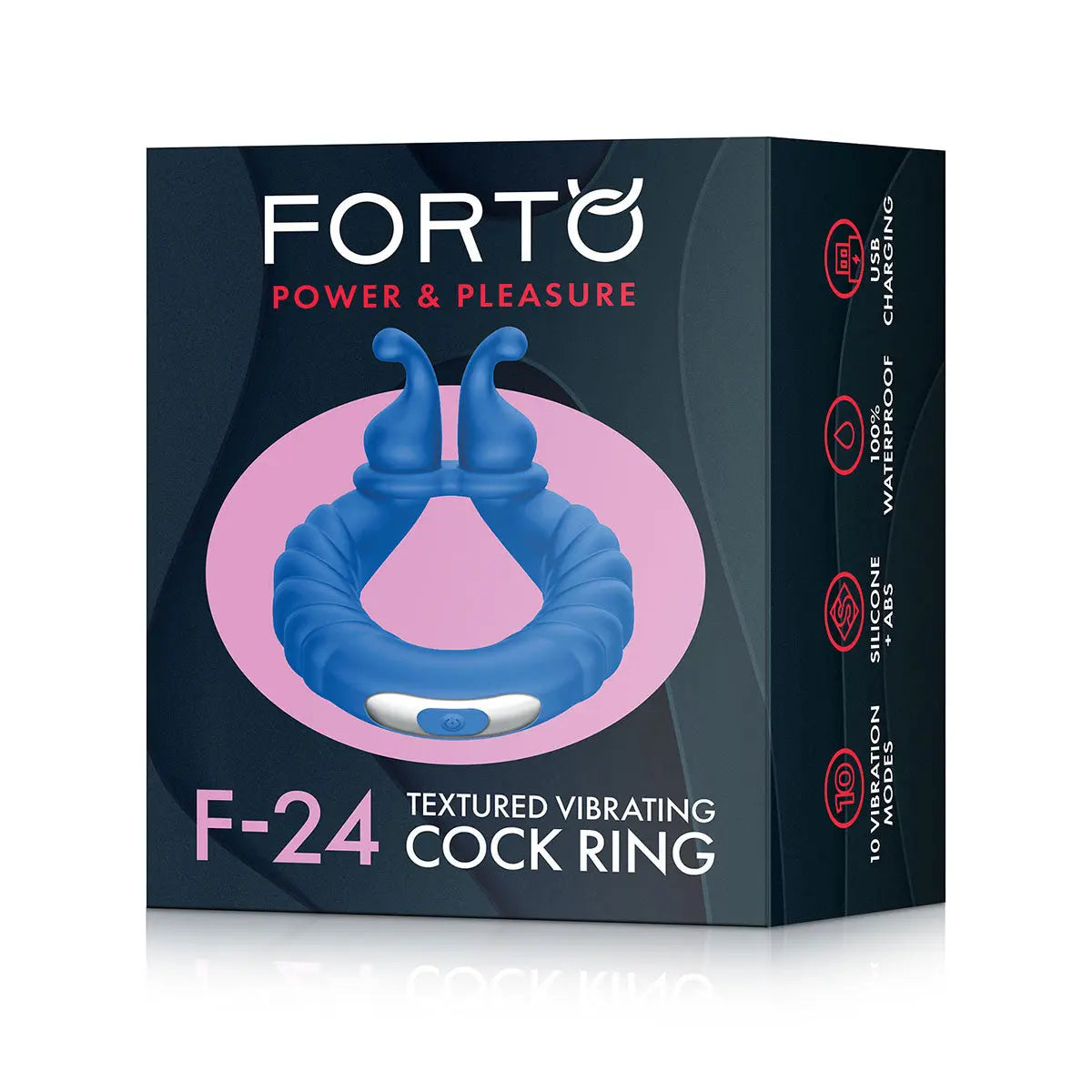 FORTO F-24 Textured Vibrating C-Ring - Blue FORTO