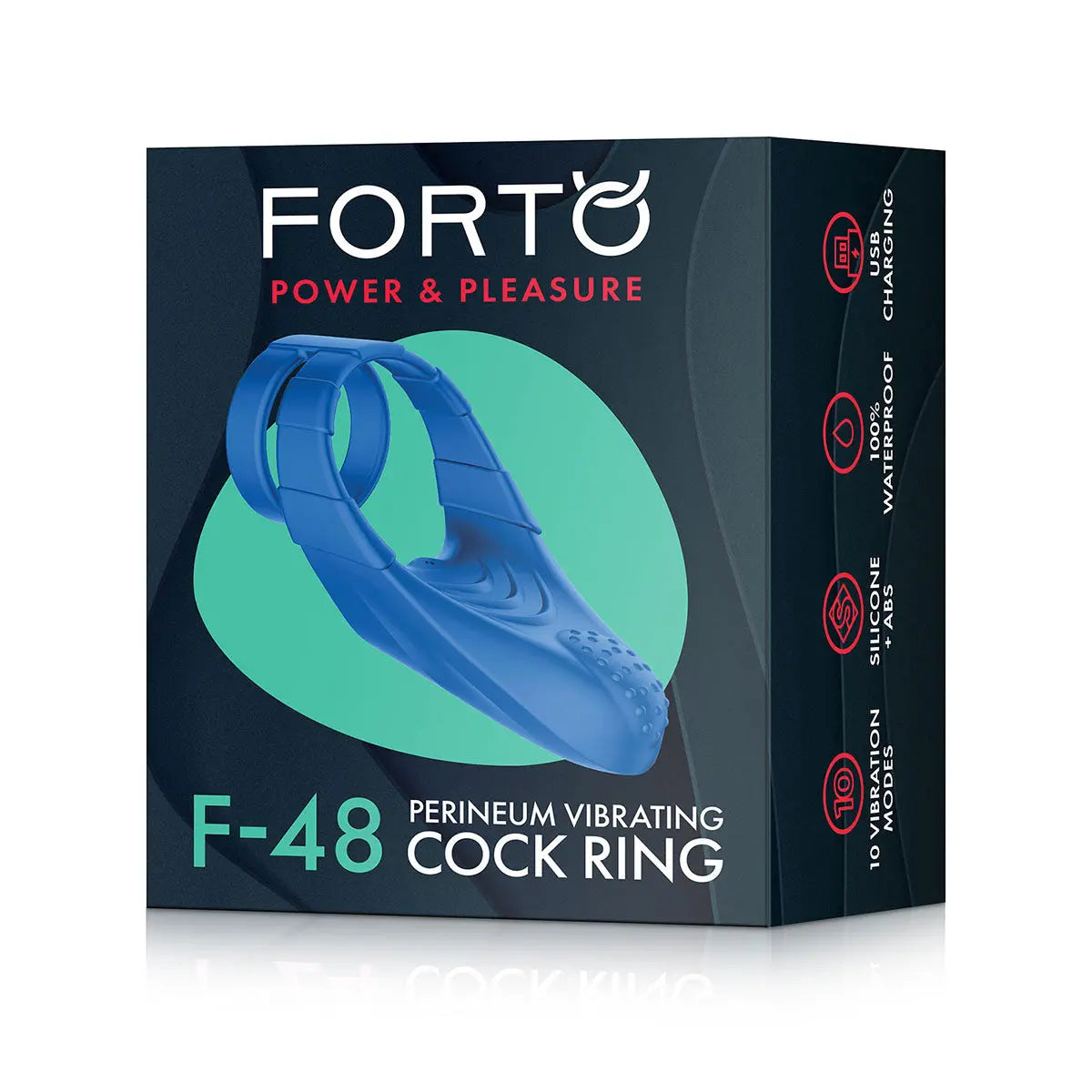 FORTO F-48 Vibrating Perineum Double C-Ring - Blue FORTO