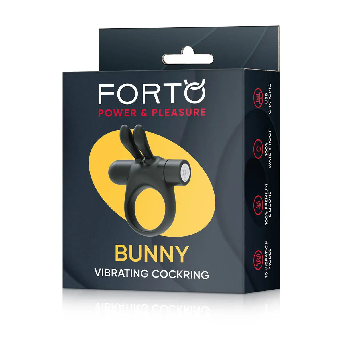 FORTO Vibrating Bunny C-Ring - Black FORTO