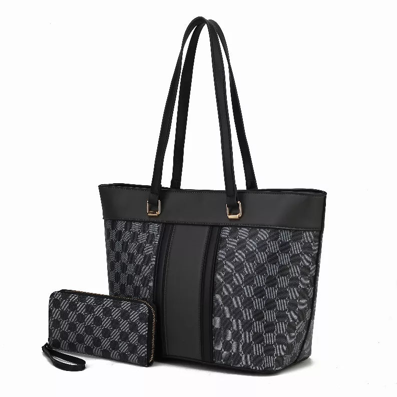 Fabiola Vegan Leather Women's Tote Bag with wallet by Mia K -2 piece set MKF Collection by Mia K.
