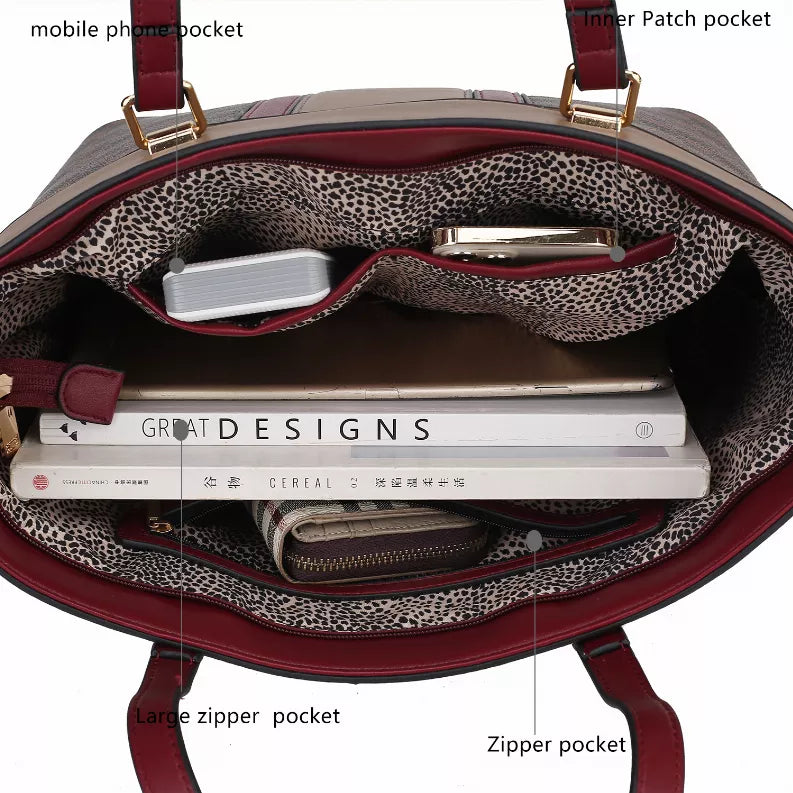 Fabiola Vegan Leather Women's Tote Bag with wallet by Mia K -2 piece set MKF Collection by Mia K.