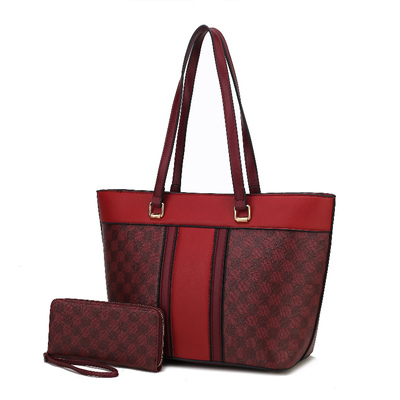 Fabiola Vegan Leather Women's Tote Bag with wallet by Mia K -2 piece set MKF Collection by Mia K.