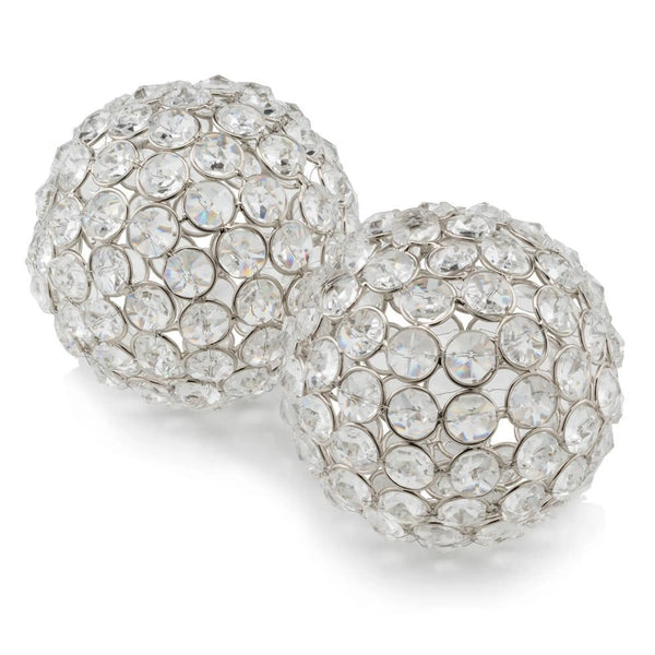 Facetas 4" Cristal Sphere - Set of 2 Modern Day Accents