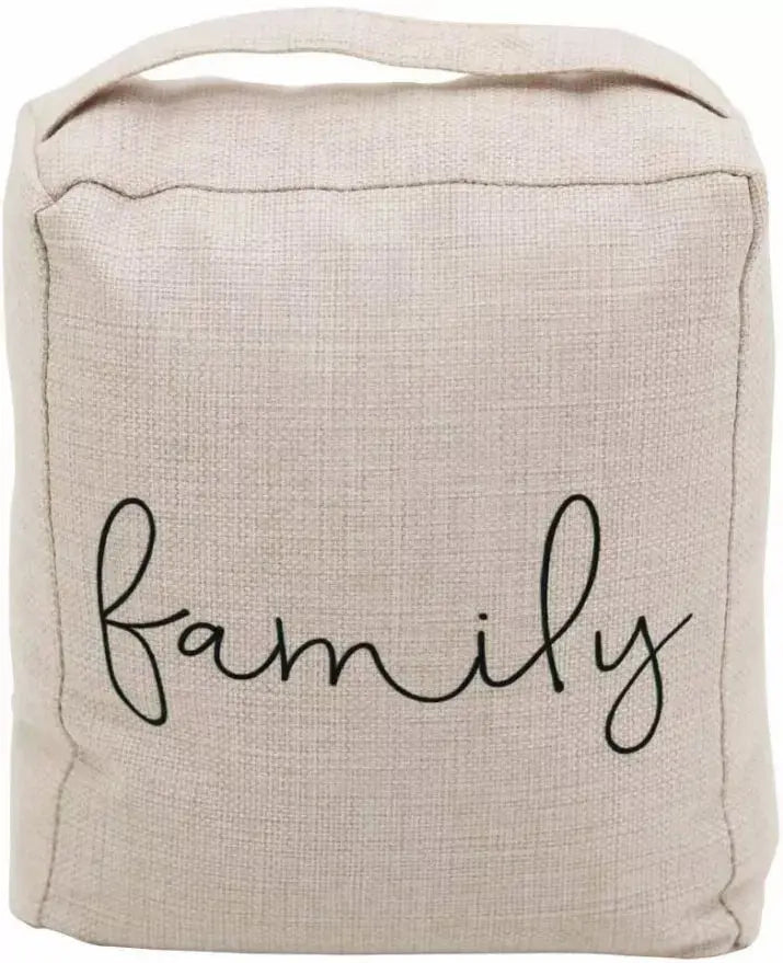 Family Decorative Weighted Fabric Door Stop with Handle-for Bedroom- Living Room Paris Loft Inc