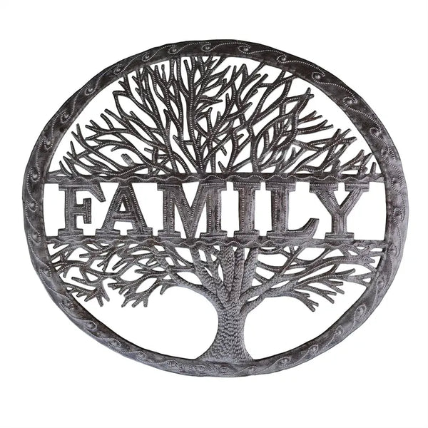 Family Tree Oval with Border Le Primitif Galleries