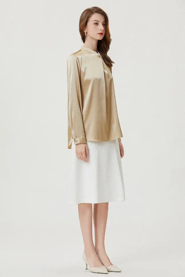 Fangyan | Marigold Silk Blouse Fangyan
