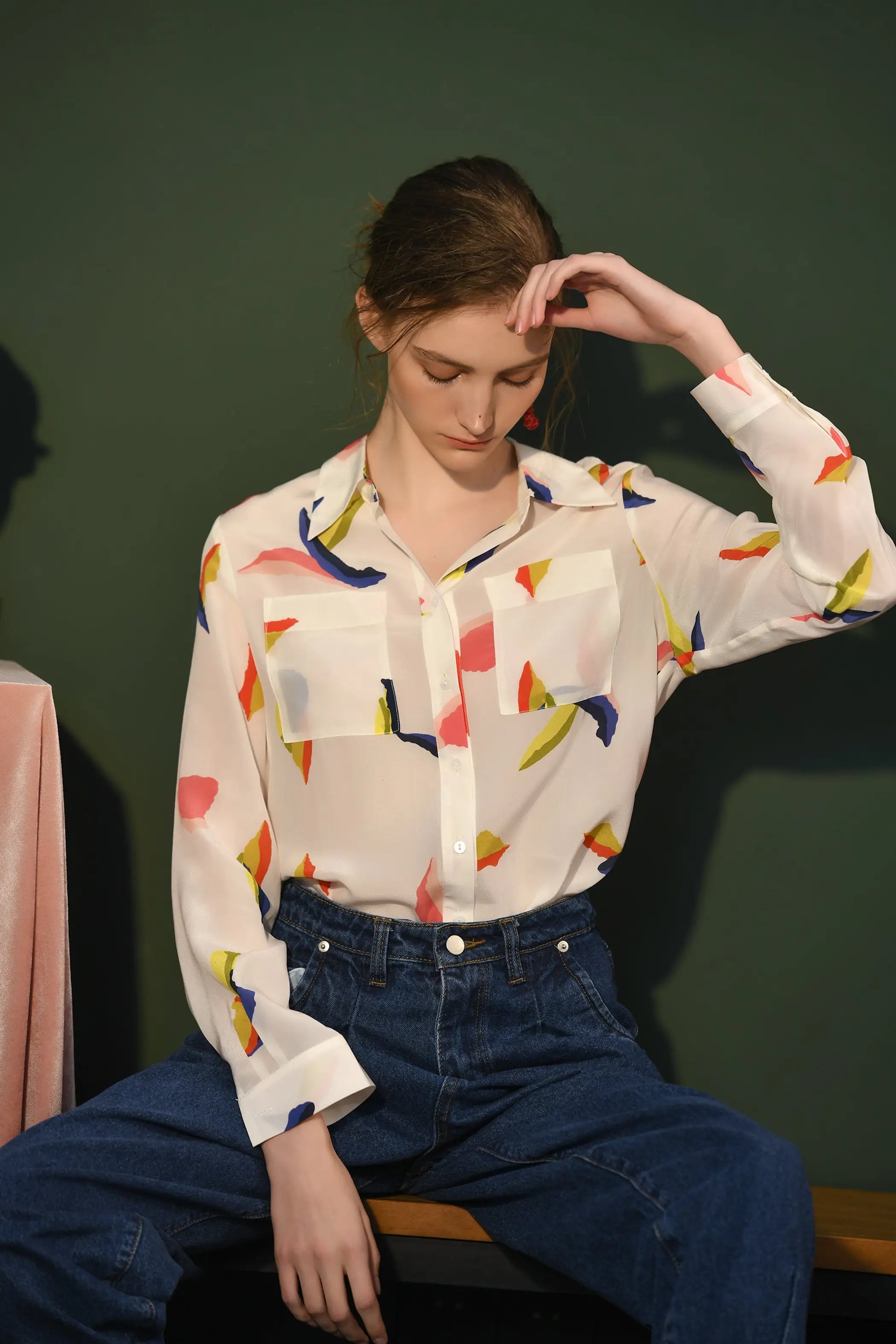Fangyan | Pelican Silk Blouse Fangyan
