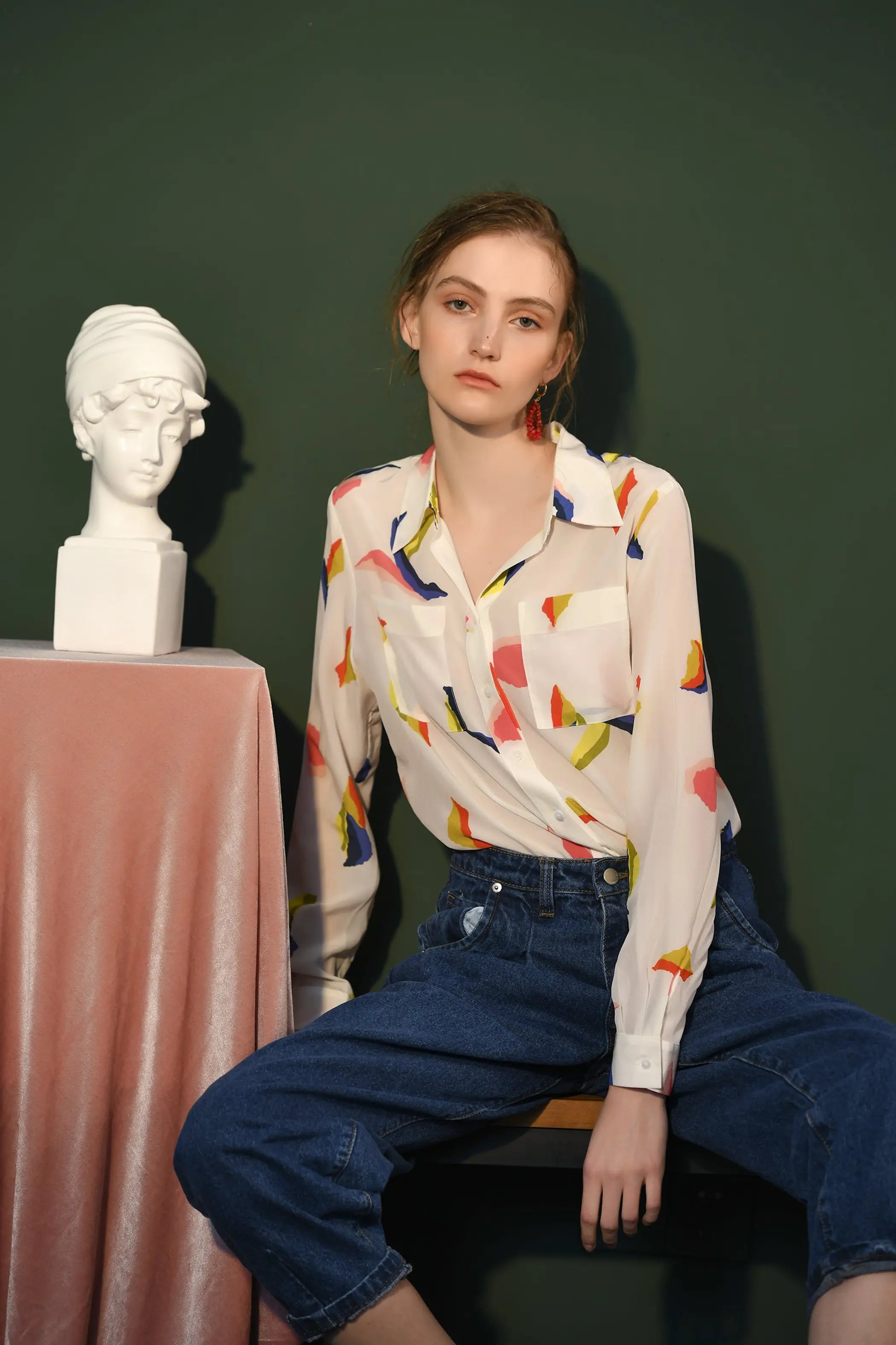 Fangyan | Pelican Silk Blouse Fangyan