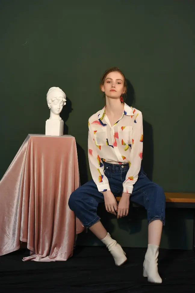 Fangyan | Pelican Silk Blouse Fangyan