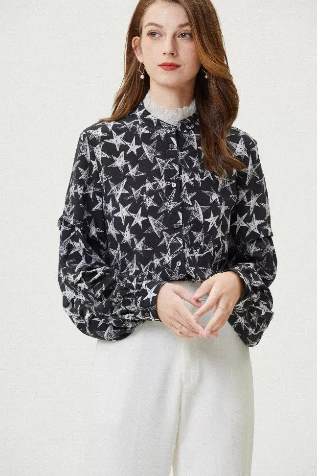 Fangyan | Stars Silk Blouse Fangyan