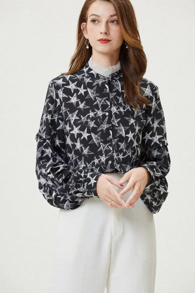 Fangyan | Stars Silk Blouse Fangyan