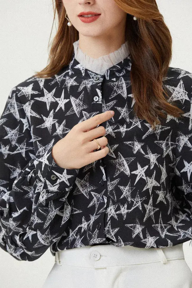Fangyan | Stars Silk Blouse Fangyan