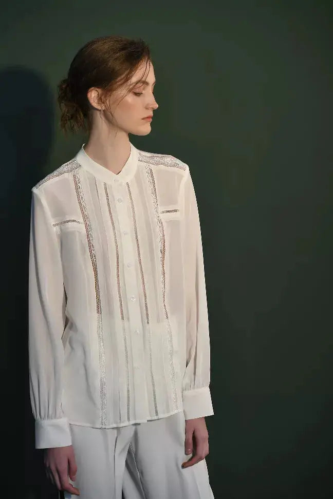 Fangyan| White Whale Silk Blouse Fangyan