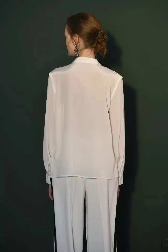 Fangyan| White Whale Silk Blouse Fangyan