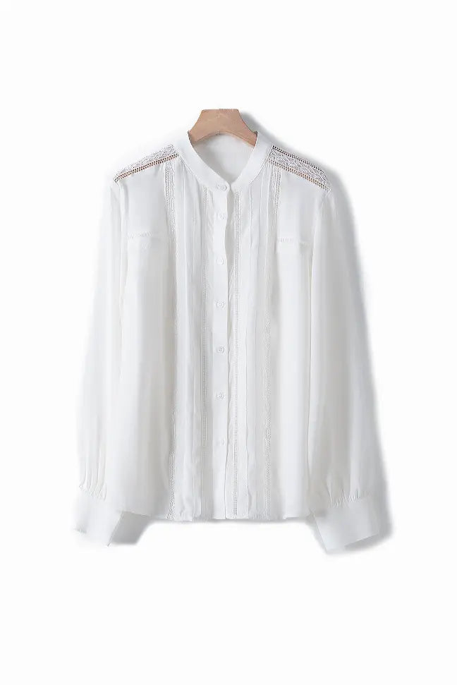 Fangyan| White Whale Silk Blouse Fangyan