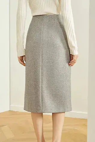 Fansilanen | Gray Woolen Skirt Fangyan