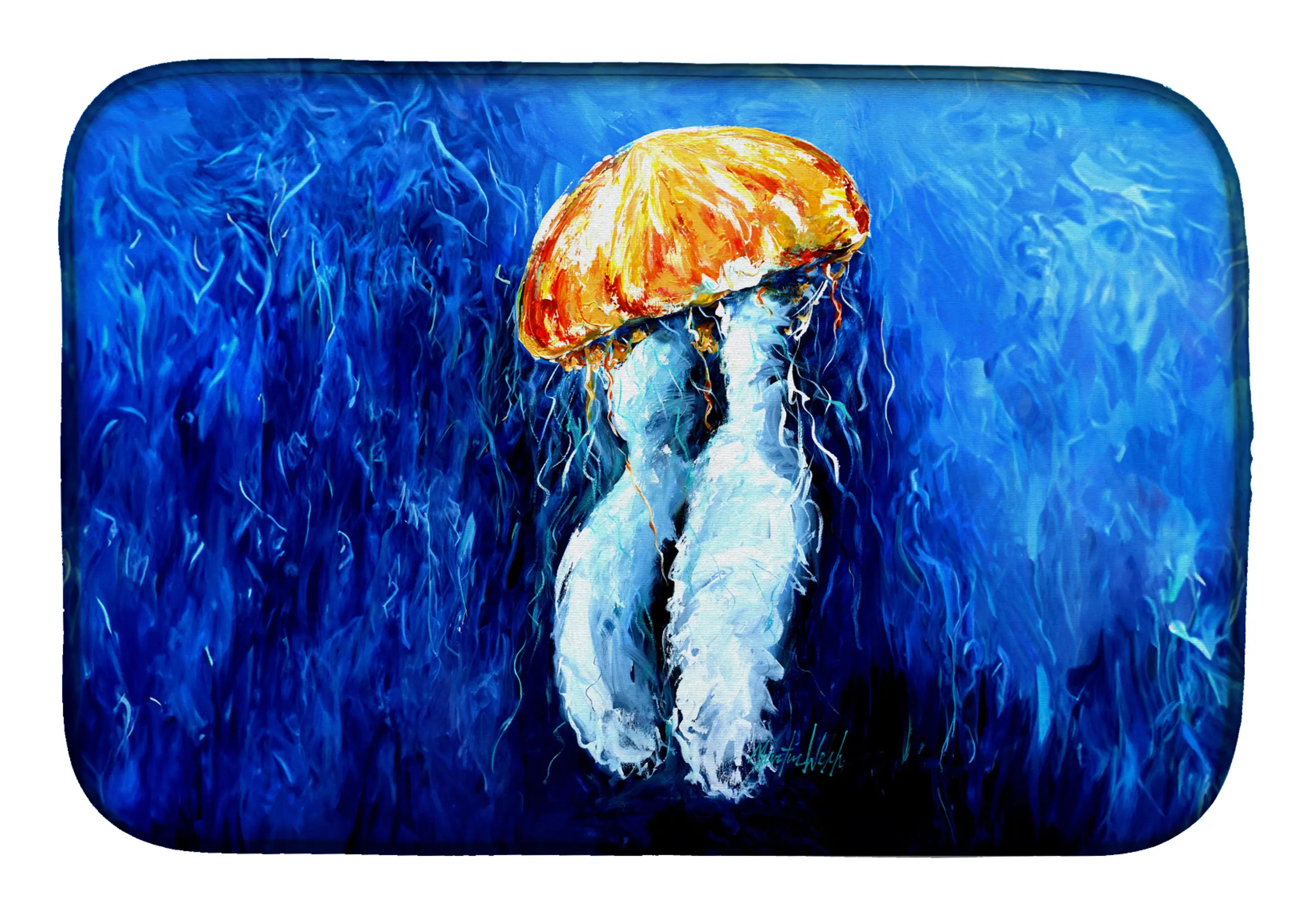 Fanta Sea Jellyfish Dish Drying Mat Caroline's Treasures