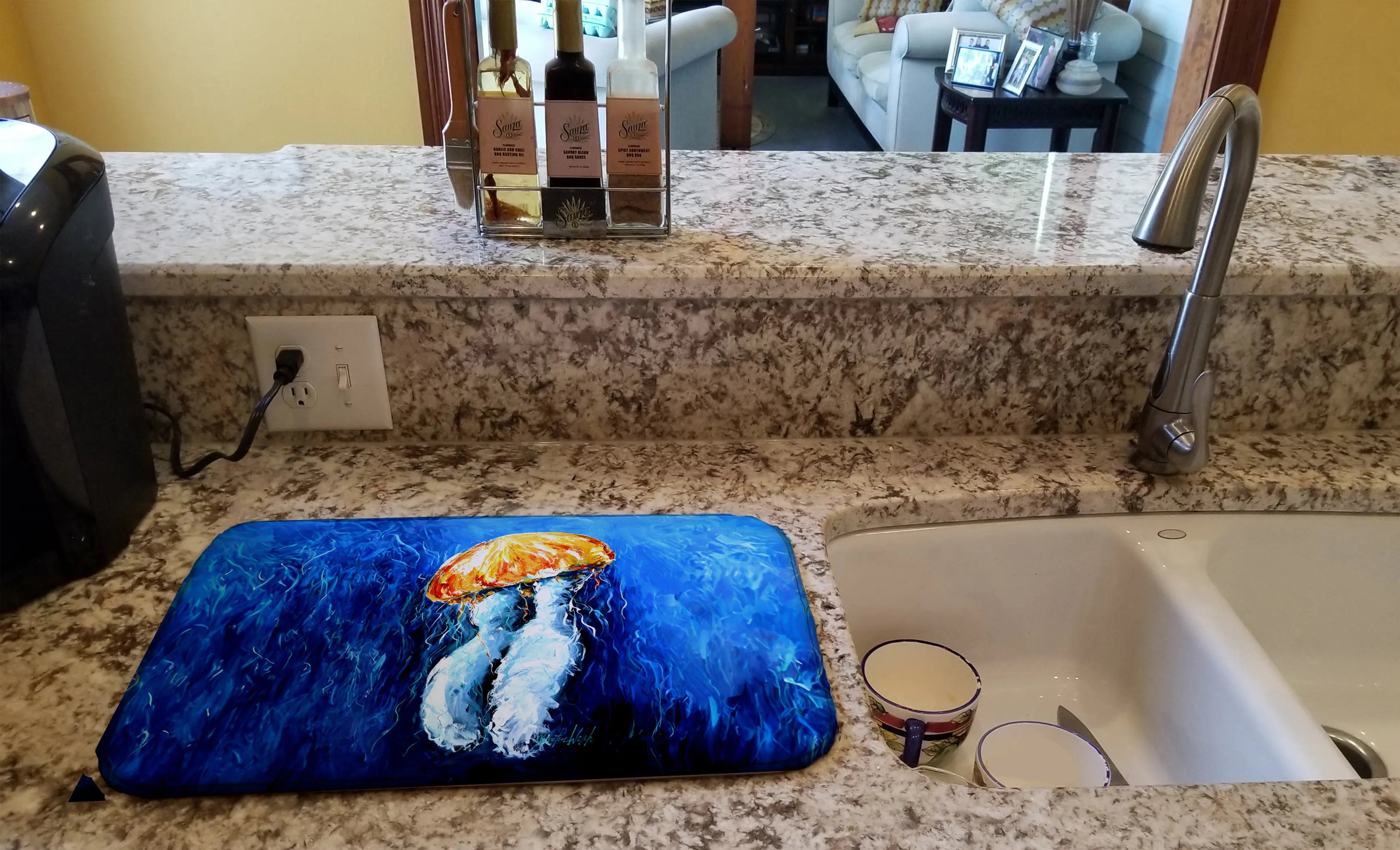 Fanta Sea Jellyfish Dish Drying Mat Caroline's Treasures