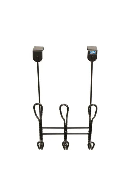 FantasHome Over The Door Hook Rack with 6 Hooks - Twisted Design (Black) FantasHome