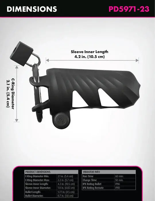 Fantasy C-Ringz Remote-Controlled Vibrating Cock Blocker - Black Pipedream