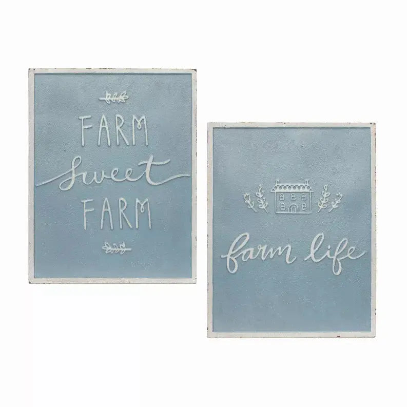 Farm Sign (Set of 2) 14"L x 18"H Metal Melrose Intl.
