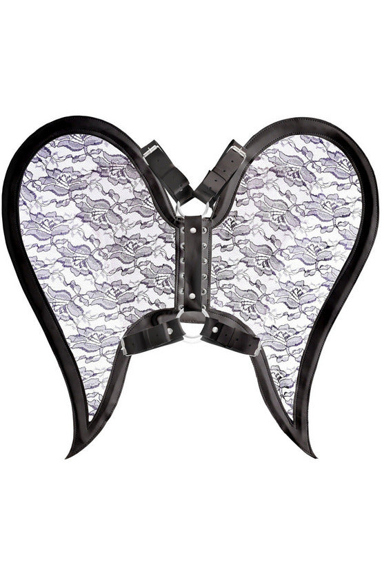 Faux Leather & Lace Angel Wing Body Harness Daisy Corsets