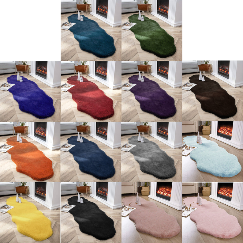 Faux Rabbit Fur Fuzzy Soft Fluffy Plush Cozy Shaggy Area Rug Home Mart Goods