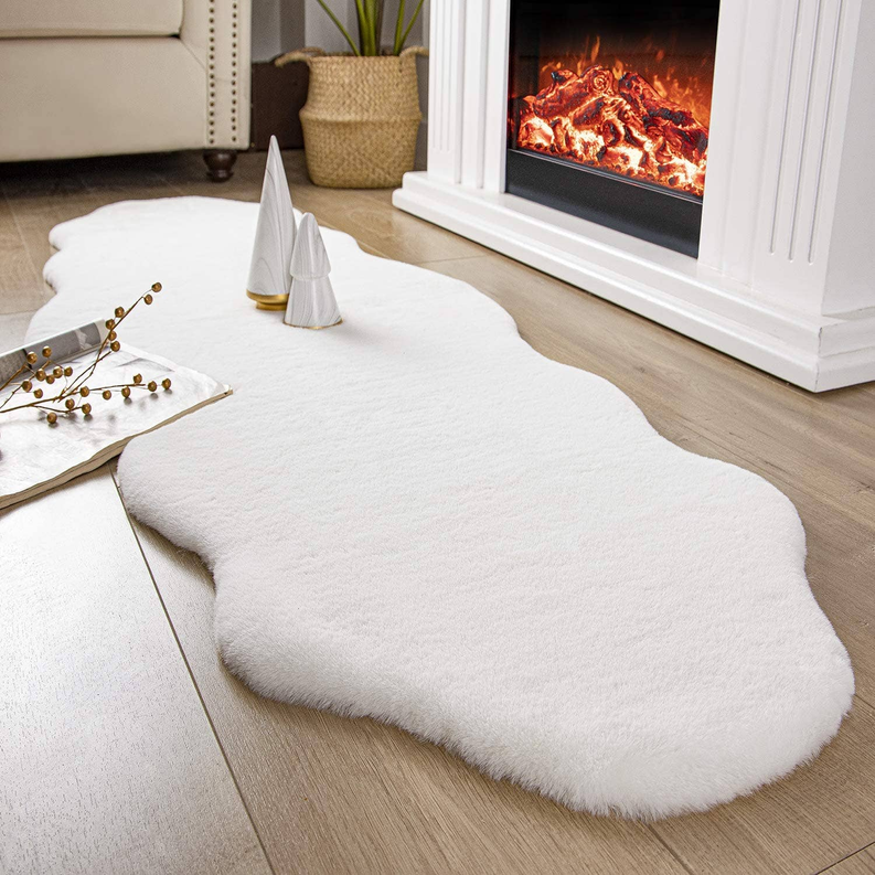 Faux Rabbit Fur Fuzzy Soft Fluffy Plush Cozy Shaggy Area Rug Home Mart Goods