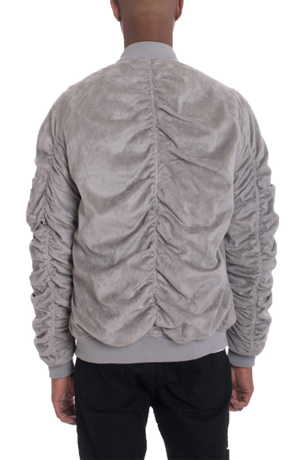 Faux Suede Tagged Bomber WEIV