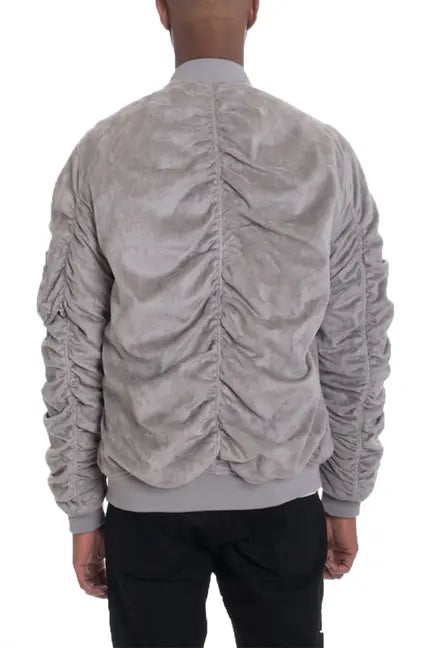 Faux Suede Tagged Bomber WEIV
