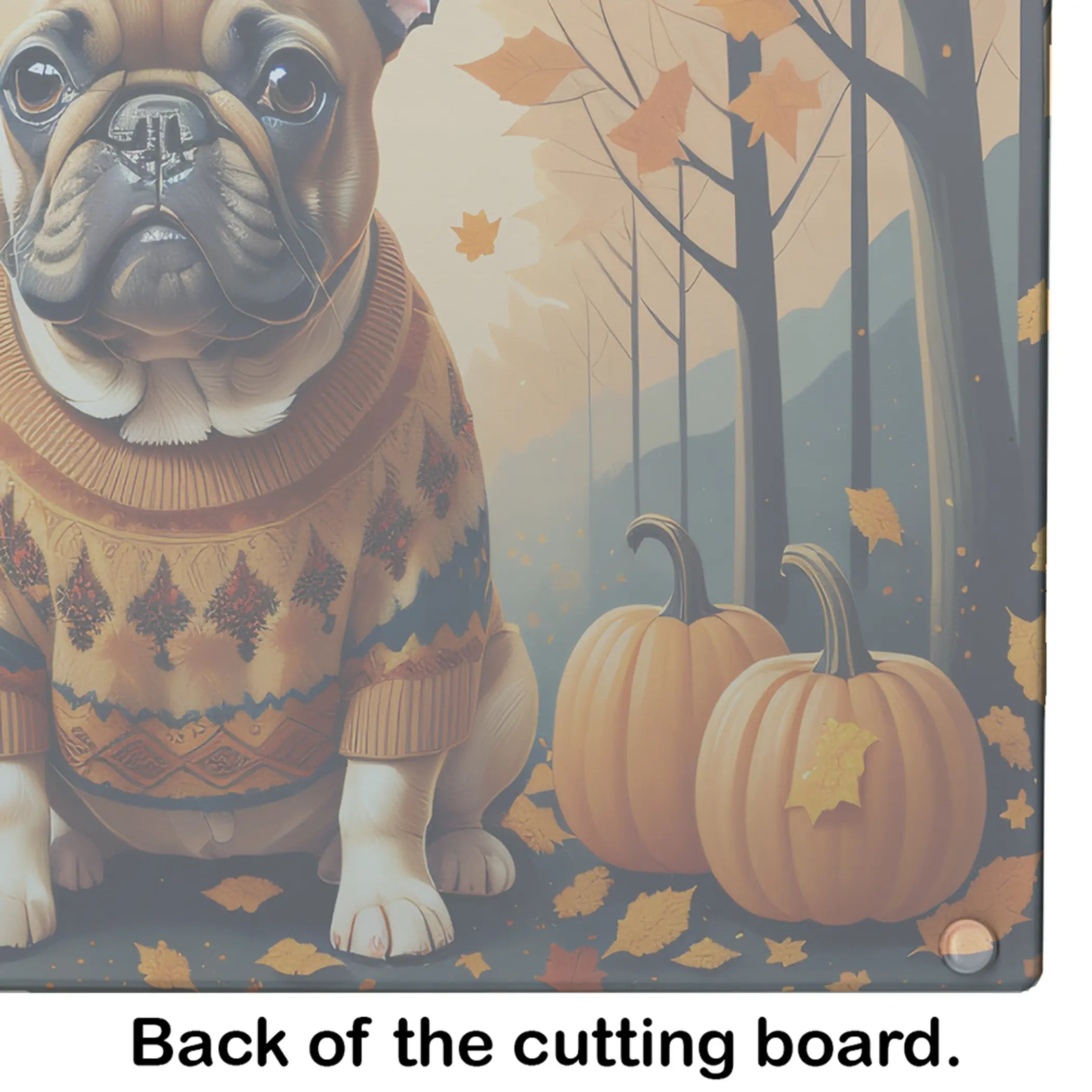 Fawn French Bulldog Fall Glass Cutting Board Caroline's Treasures