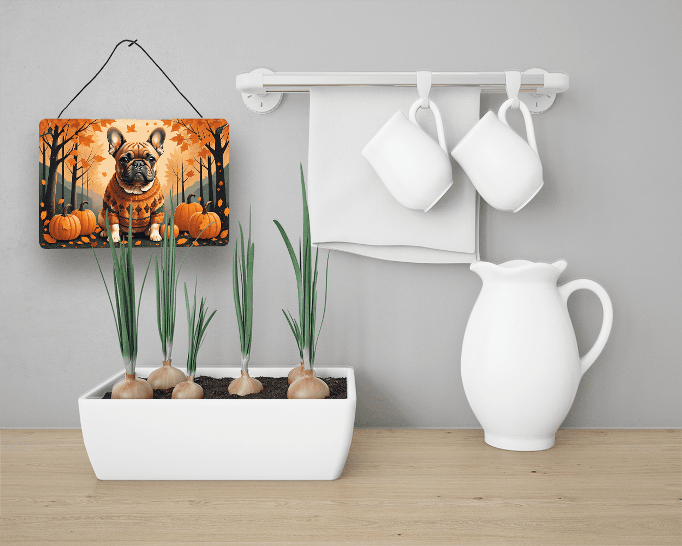 Fawn French Bulldog Fall Wall or Door Hanging Prints Caroline's Treasures