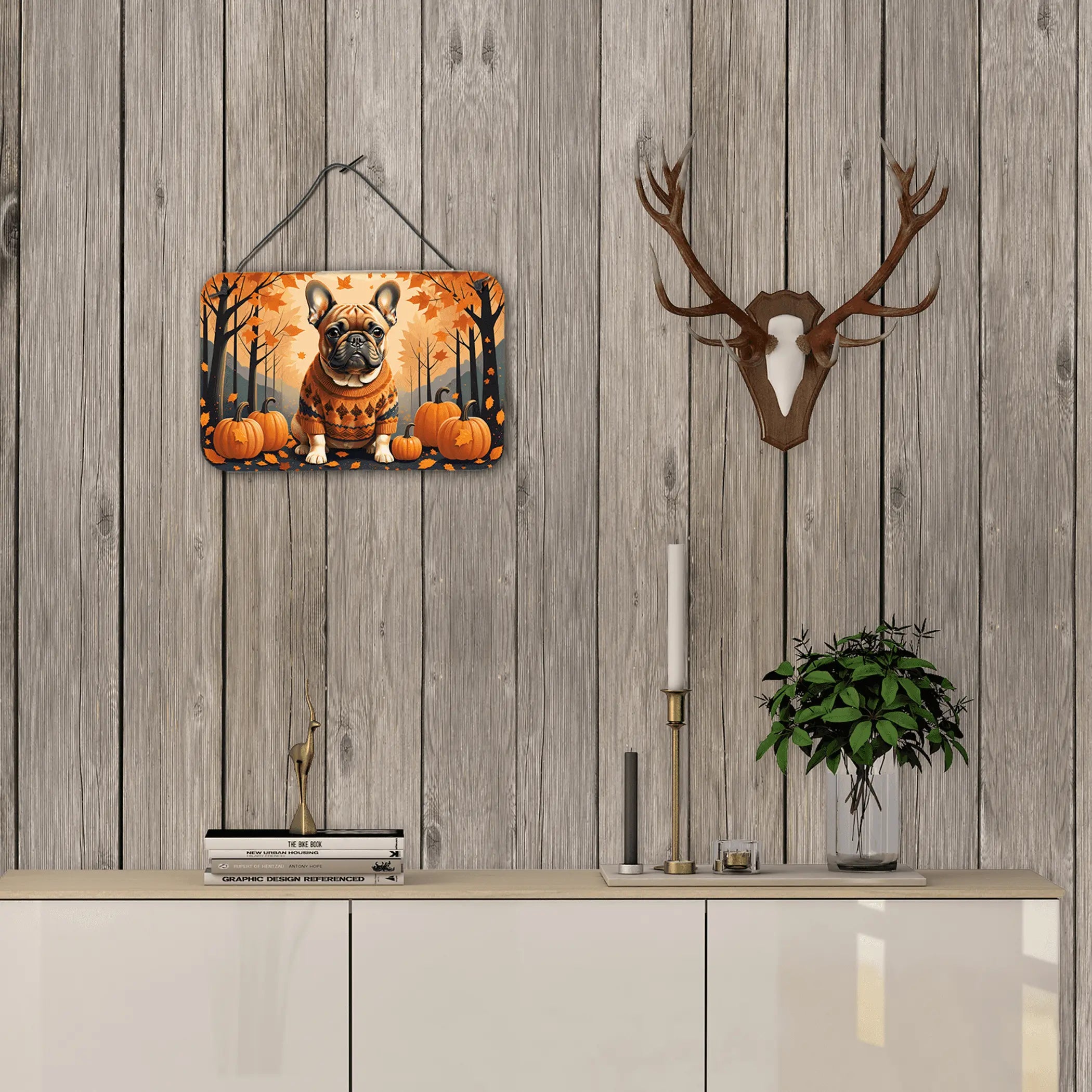 Fawn French Bulldog Fall Wall or Door Hanging Prints Caroline's Treasures