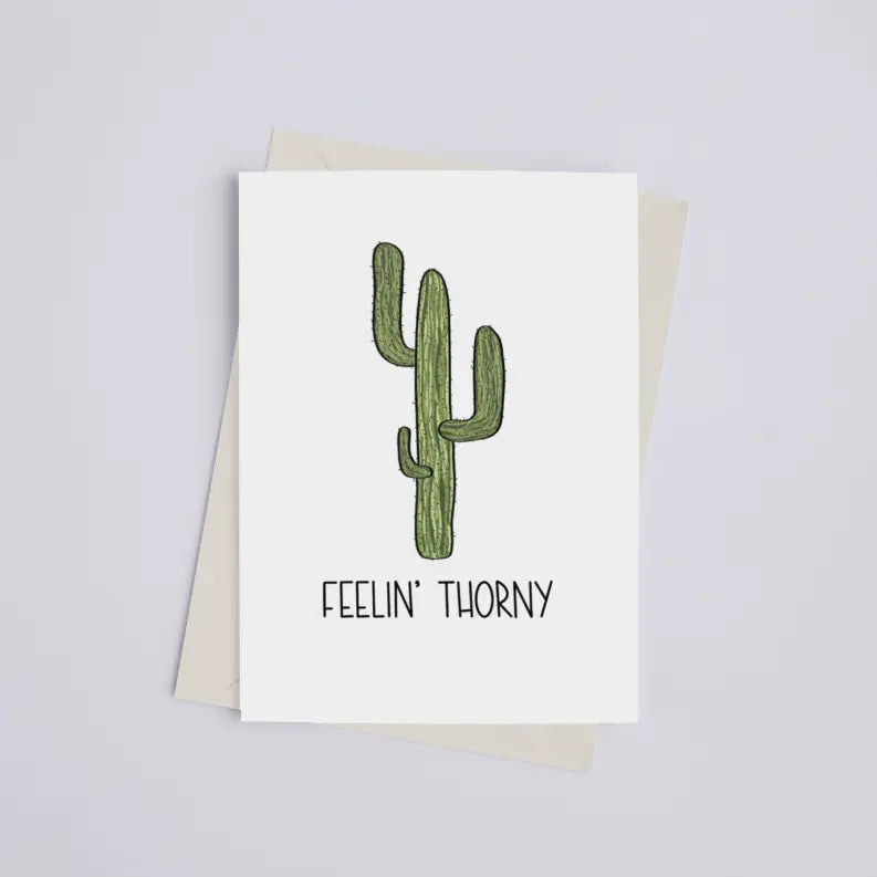 Feelin' Thorny - Greeting Card Black Cat Bazaar