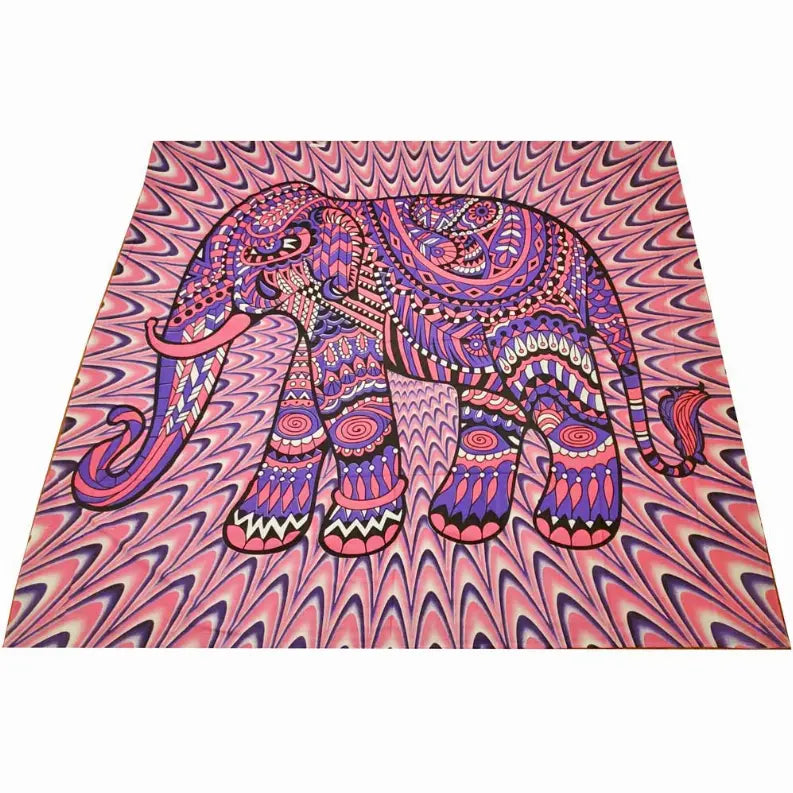 Festival Boho Jeweled Elephant Home Decor Tapestry Wild Lotus