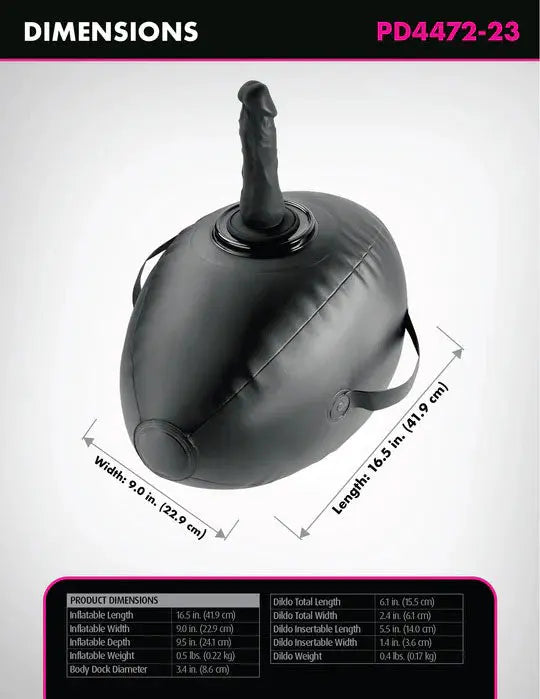 Fetish Fantasy Series Body Dock Inflatable Love Ball - Black Pipedream